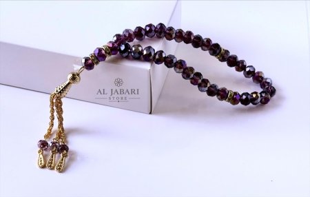 مسابح - سبح كرستال زجاج 33 حبة ( بنفسجي )